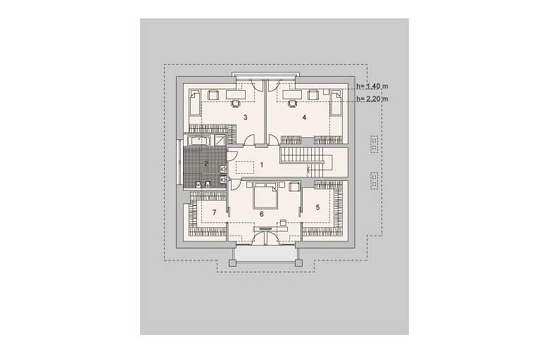 Projekt domu wielorodzinnego LK&1042 - poddasze