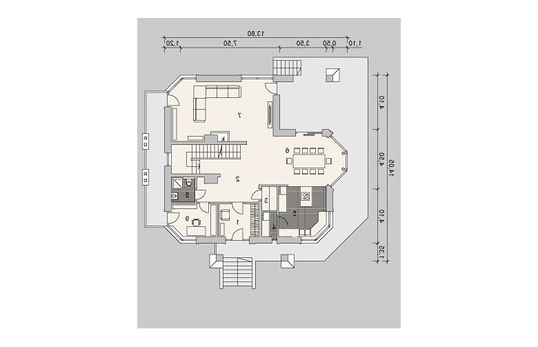 Projekt domu wielorodzinnego LK&1042 - parter