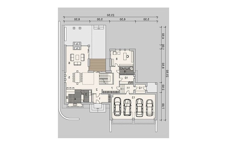 Projekt domu szkieletowego LK&1041 - parter