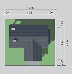 Usytuowanie budynku LK&1036 w wersji lustrzanej