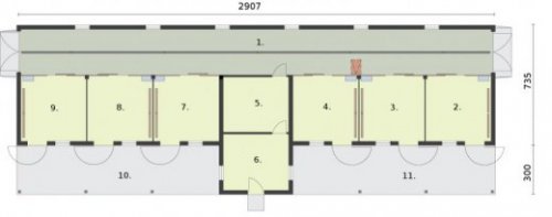 RZUT PRZYZIEMIA S43 Stajnia dla koni - 6 boksów