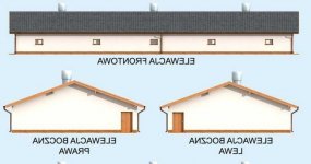 Elewacja projektu Bi2 - Tuczarnia Budynek Inwentarski - 1 - wersja lustrzana