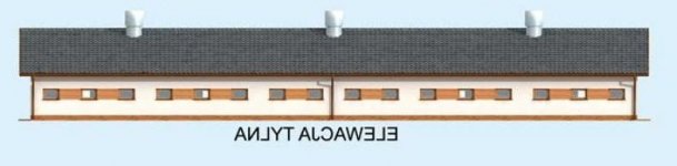 Elewacja projektu Bi2 - Tuczarnia Budynek Inwentarski - 2 - wersja lustrzana