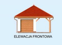 Elewacja projektu G266 garaż jednostanowiskowy z wiatą - 1