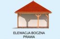 Projekt budynku gospodarczego G266 garaż jednostanowiskowy z wiatą - elewacja 4