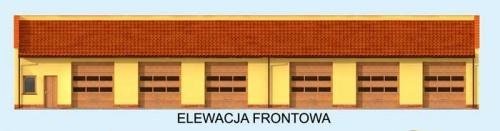 Elewacja projektu G271 garaż sześciostanowiskowy z pomieszczeniami gospodarczymi - 1