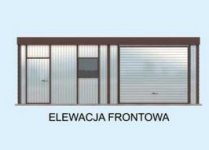 Elewacja projektu GB4 projekt garażu jednostanowiskowego z pomieszczeniem gospodarczym - 1