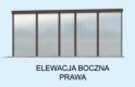 Projekt garażu GB4 projekt garażu jednostanowiskowego z pomieszczeniem gospodarczym - elewacja 4