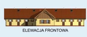 Elewacja projektu S23 z bali drewnianych - 9 boksów - 1