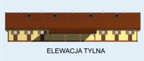 Elewacja projektu S23 z bali drewnianych - 9 boksów - 2