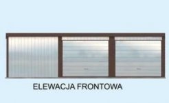 Elewacja projektu GB7 projekt garażu blaszanego dwustanowiskowego z pomieszczeniem gospodarczym - 1