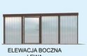 Projekt garażu GB7 projekt garażu blaszanego dwustanowiskowego z pomieszczeniem gospodarczym - elewacja 2