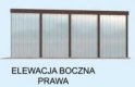 Projekt garażu GB7 projekt garażu blaszanego dwustanowiskowego z pomieszczeniem gospodarczym - elewacja 4