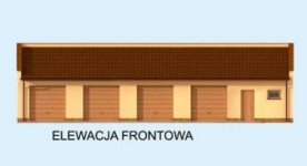 Elewacja projektu G268 garaż czterostanowiskowy z pomieszczeniem gospodarczym - 1