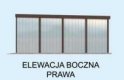 Projekt garażu GB8 projekt garażu blaszanego trzystanowiskowego - elewacja 4