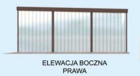 Elewacja projektu GB10 projekt garażu blaszanego jednostanowiskowego z wiatą - 3