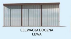 Elewacja projektu GB10 projekt garażu blaszanego jednostanowiskowego z wiatą - 4