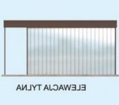 Elewacja projektu GB10 projekt garażu blaszanego jednostanowiskowego z wiatą - 2 - wersja lustrzana
