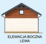 Elewacja projektu G299 garaż trzystanowiskowy z pomieszczeniem gospodarczym i poddaszem użytkowym - 3