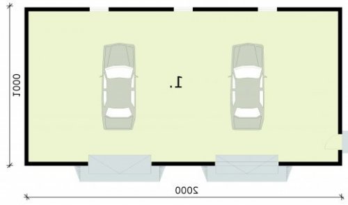 RZUT PRZYZIEMIA G303 garaż dwustanowiskowy - wersja lustrzana
