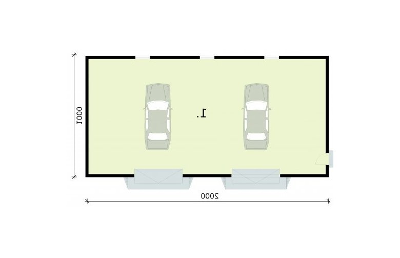 Projekt garażu G303 garaż dwustanowiskowy - rzut przyziemia