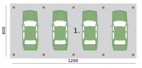 RZUT PRZYZIEMIA G304 wiata garażowa