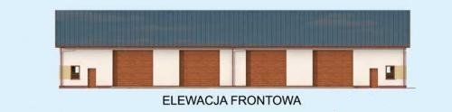 Elewacja projektu G307 garaż czterostanowiskowy z pomieszczeniami gospodarczymi - 1