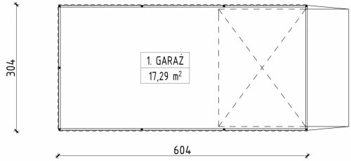 Rzut projektu G144 - Budynek garażowy