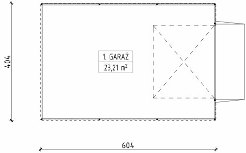 Rzut projektu G148 - Budynek garażowy