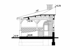 Przekrój projektu G157 - Altana ogrodowa