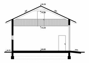 Przekrój projektu G164 - Budynek garażowo - gospodarczy