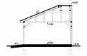 Projekt domu energooszczędnego G168 - Wiata drewniana - przekrój 1