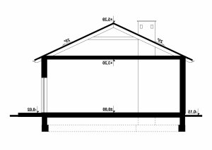 Przekrój projektu G171 - Budynek garażowo - gospodarczy w wersji lustrzanej