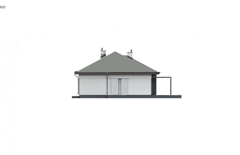 Projekt domu parterowego Z310 - elewacja 1