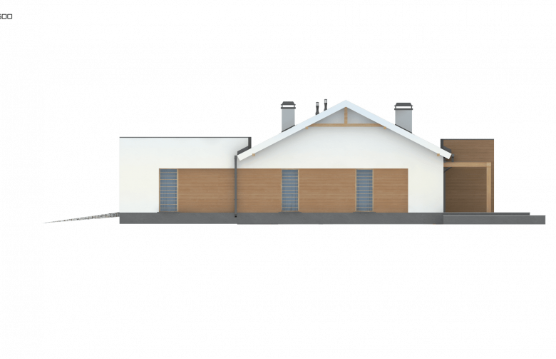 Projekt domu parterowego Z312 - elewacja 2