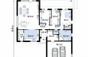 Projekt domu parterowego Z312 - rzut parteru