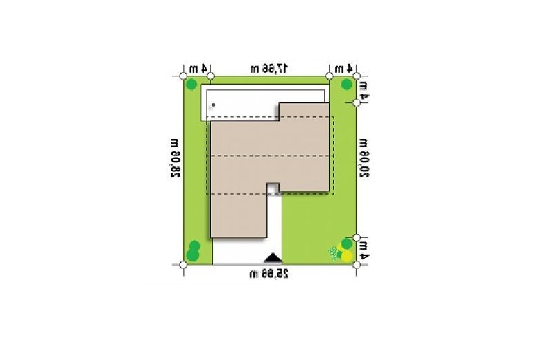 Projekt domu parterowego Z312 - Usytuowanie - wersja lustrzana