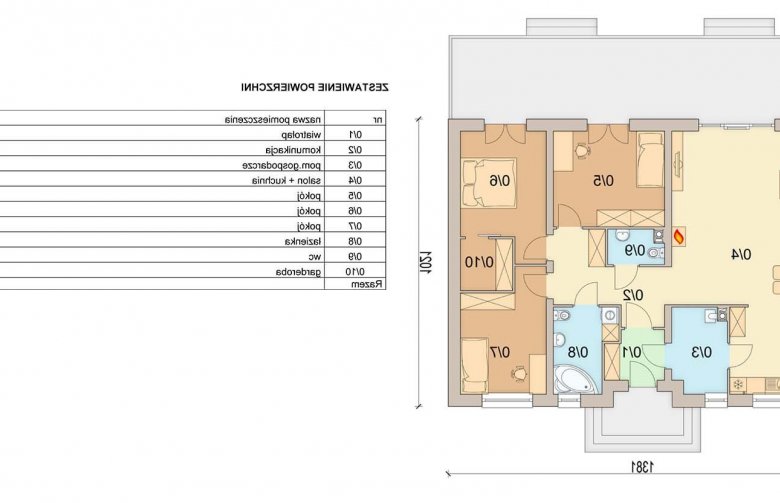 Projekt domu parterowego Daktyl 2 modern - parter