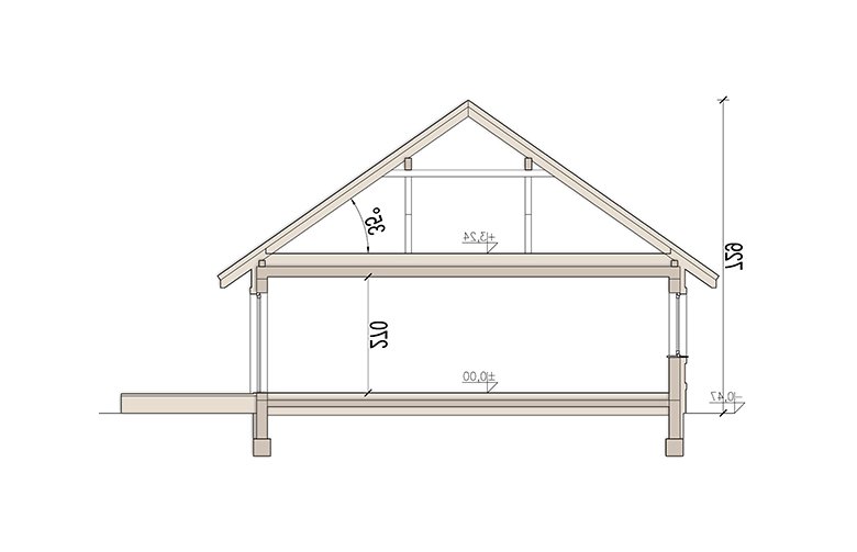 Projekt domu parterowego Daktyl 2 modern - przekrój 1