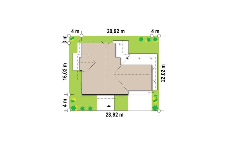 Projekt domu z poddaszem Z59 - Usytuowanie