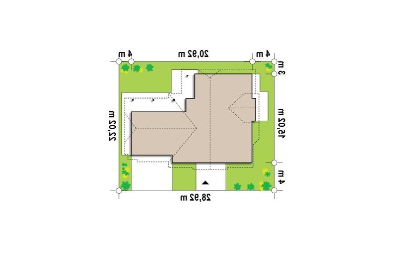 Projekt domu z poddaszem Z59 - Usytuowanie - wersja lustrzana