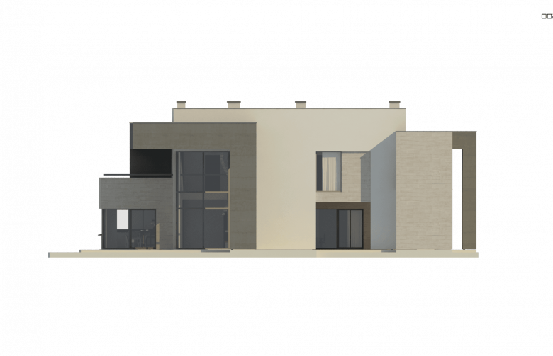 Projekt domu nowoczesnego Zx127 - elewacja 3
