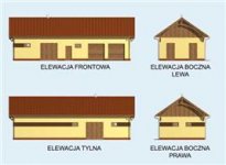 Elewacja projektu S6 stajnia dla koni - 2 boksy - 1