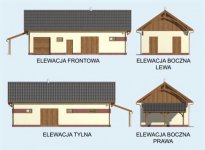 Elewacja projektu S5 stajnia dla koni - 2 boksy - 1