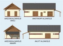 Elewacja projektu S5 stajnia dla koni - 2 boksy - 1 - wersja lustrzana