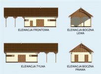 Elewacja projektu S3 stajnia dla koni - 2 boksy - 1