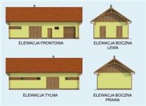 Elewacja projektu S4 stajnia dla koni - 2 boksy - 1