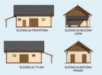 Elewacja projektu S2 stajnia dla koni - 2 boksy - 1