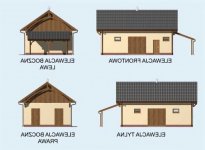 Elewacja projektu S2 stajnia dla koni - 2 boksy - 1 - wersja lustrzana