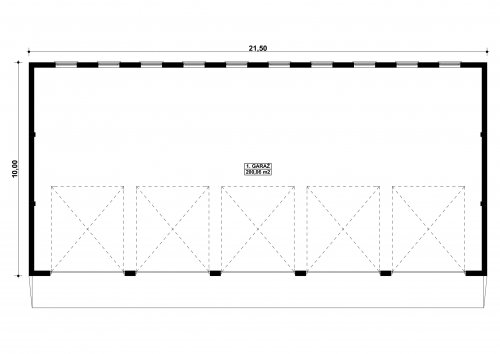 Rzut projektu G210 - Budynek garazowy